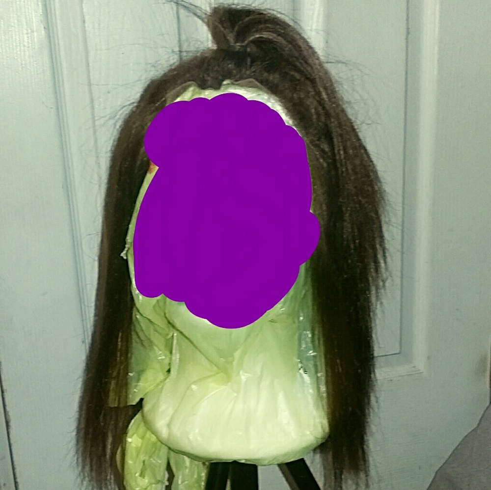 Human hair light yaki bob